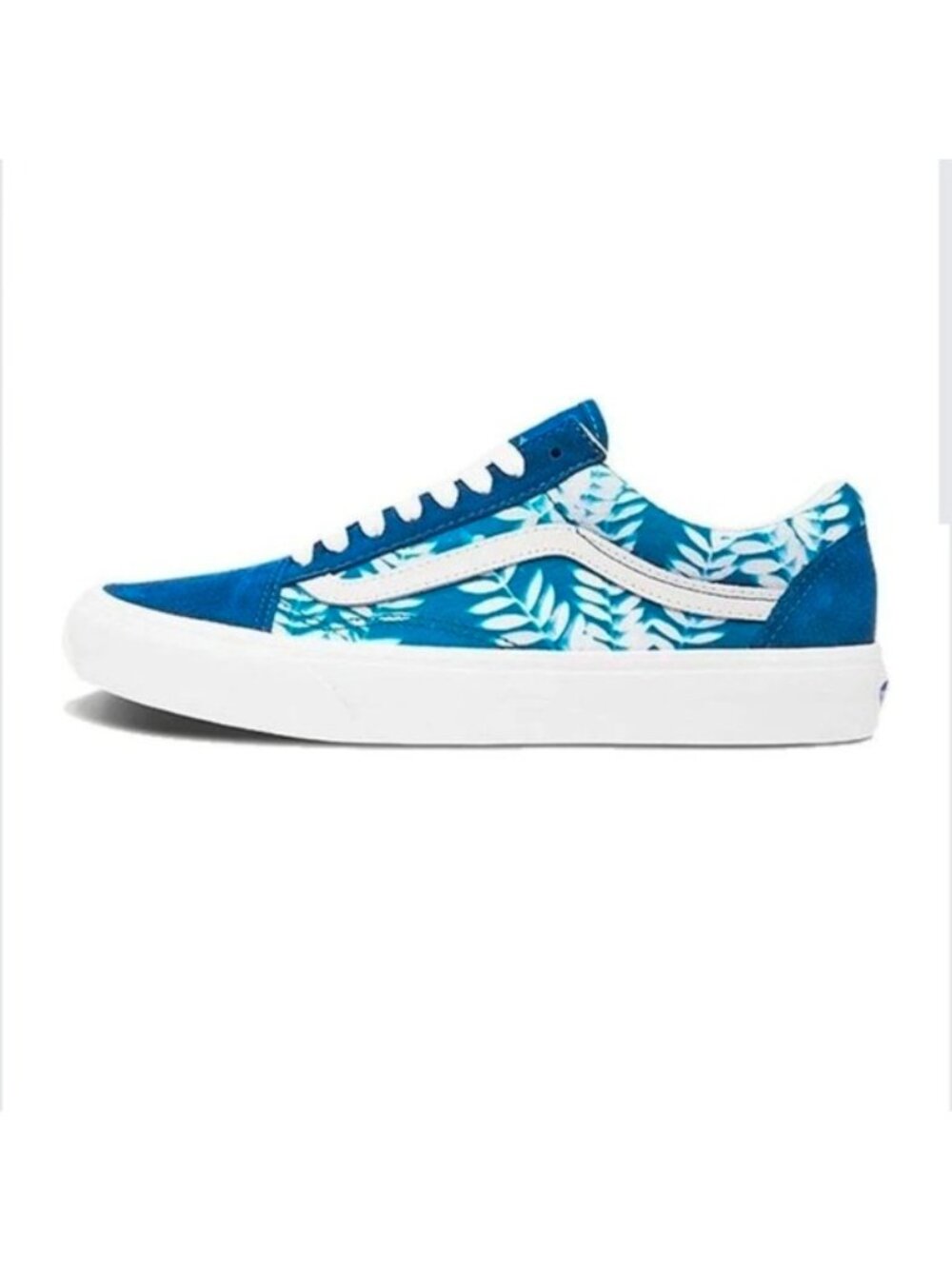 Vans Old Skool Women Tropical Blue White Suede Canvas Solar Floral 062026 - Picture 4 of 8